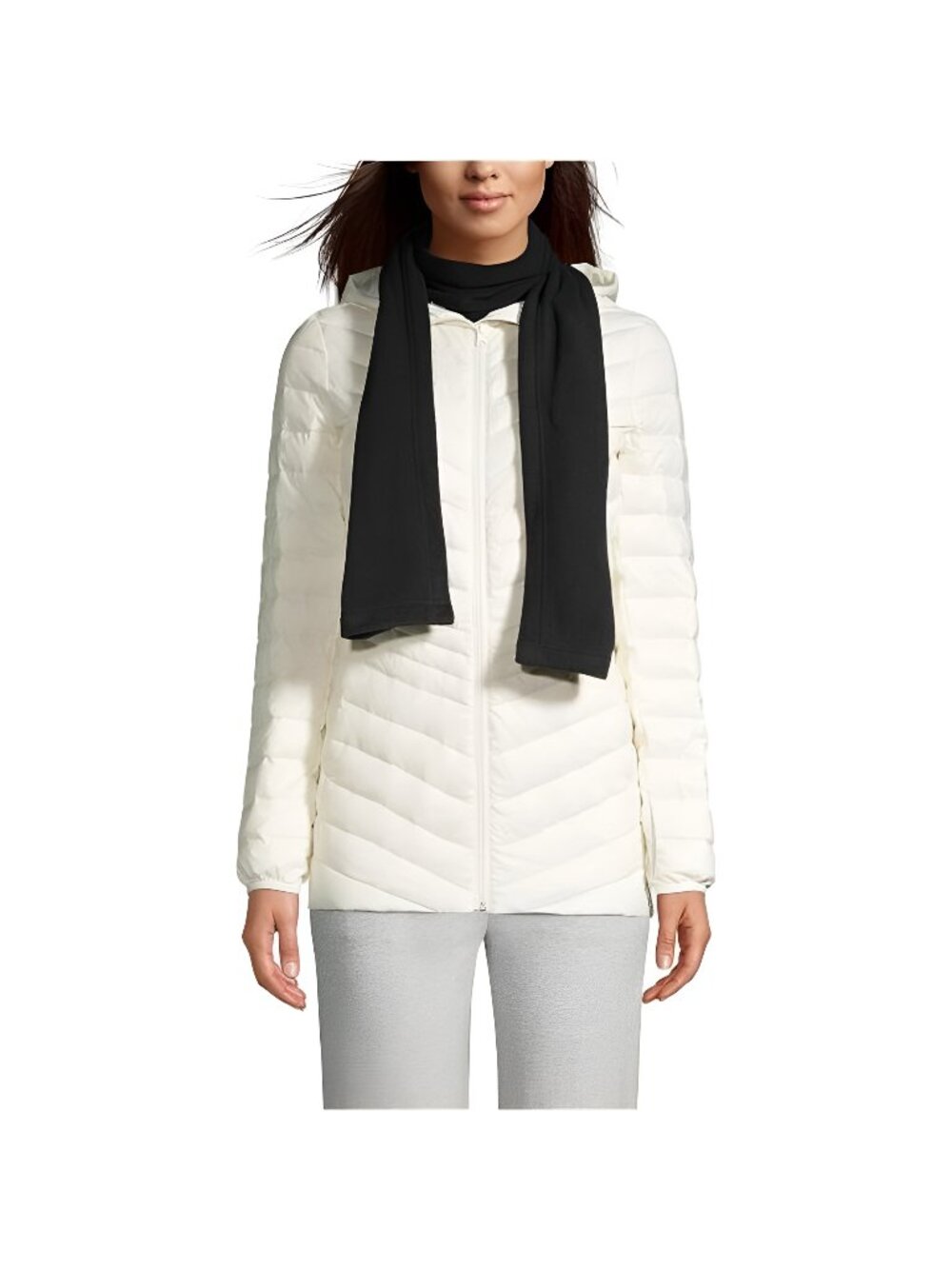 Lands' End Women's Fleece Scarf Black